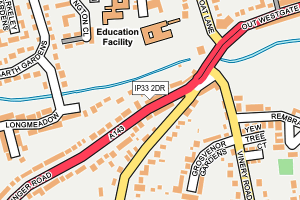 IP33 2DR map - OS OpenMap – Local (Ordnance Survey)