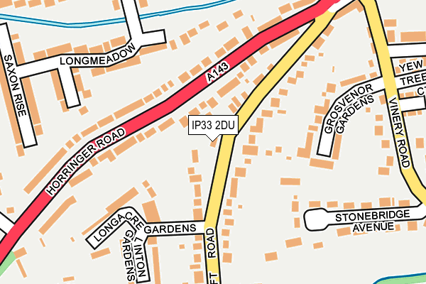 IP33 2DU map - OS OpenMap – Local (Ordnance Survey)