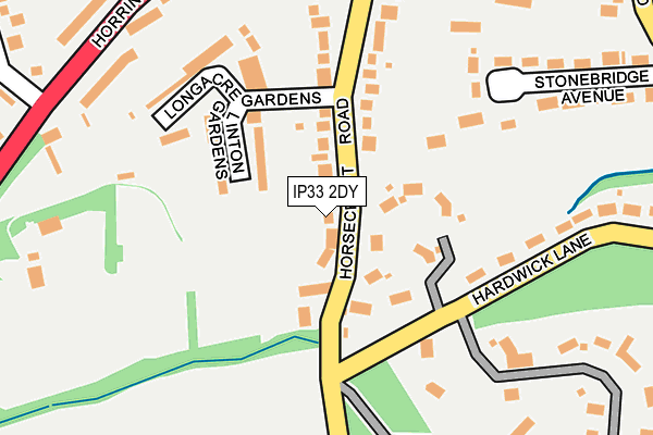 IP33 2DY map - OS OpenMap – Local (Ordnance Survey)