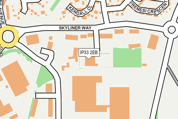 IP33 2EB map - OS OpenMap – Local (Ordnance Survey)