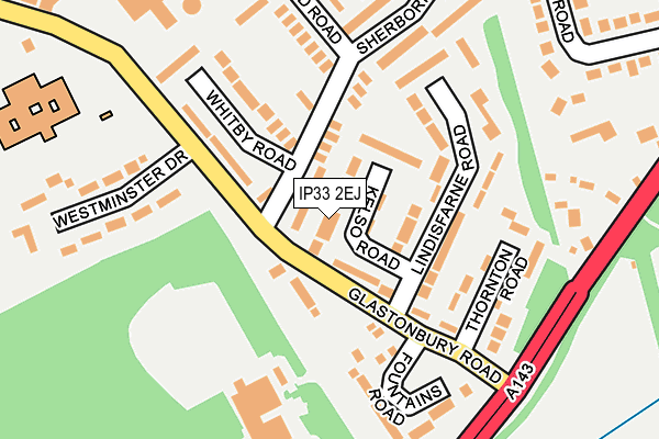 IP33 2EJ map - OS OpenMap – Local (Ordnance Survey)