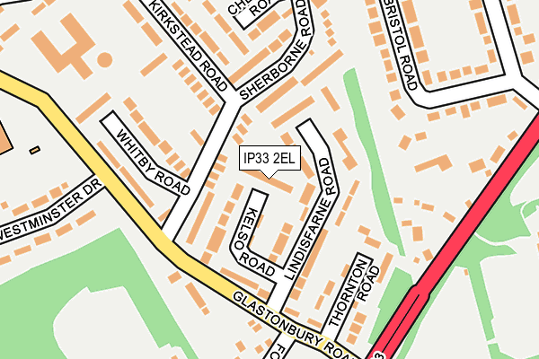 IP33 2EL map - OS OpenMap – Local (Ordnance Survey)