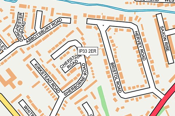 IP33 2ER map - OS OpenMap – Local (Ordnance Survey)