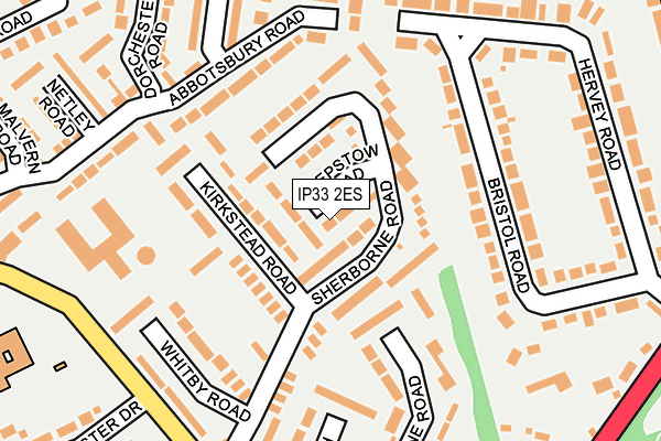 IP33 2ES map - OS OpenMap – Local (Ordnance Survey)