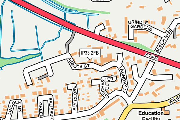 IP33 2FB map - OS OpenMap – Local (Ordnance Survey)