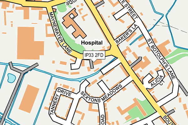 IP33 2FD map - OS OpenMap – Local (Ordnance Survey)