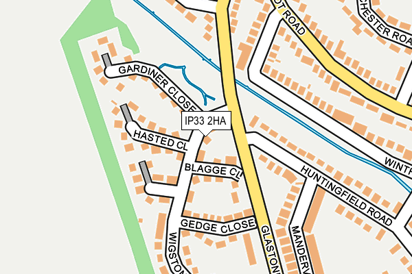 IP33 2HA map - OS OpenMap – Local (Ordnance Survey)