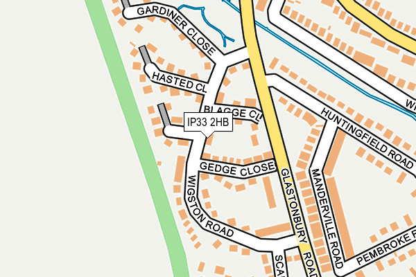 IP33 2HB map - OS OpenMap – Local (Ordnance Survey)