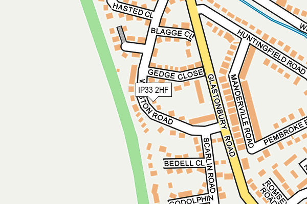 IP33 2HF map - OS OpenMap – Local (Ordnance Survey)