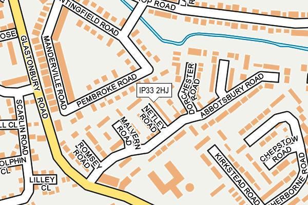 IP33 2HJ map - OS OpenMap – Local (Ordnance Survey)