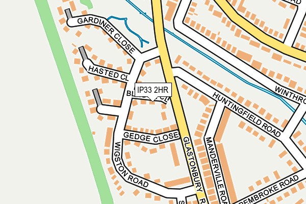 IP33 2HR map - OS OpenMap – Local (Ordnance Survey)