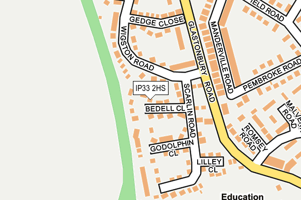 IP33 2HS map - OS OpenMap – Local (Ordnance Survey)