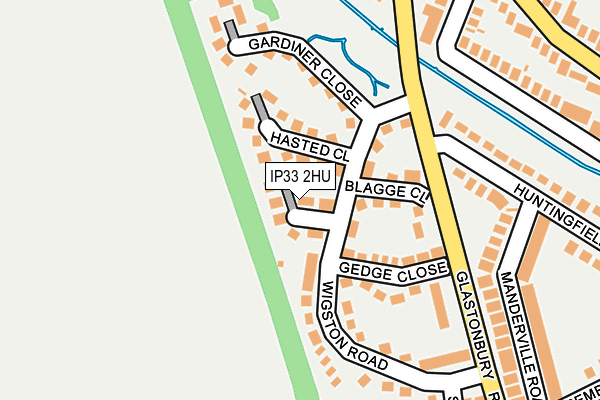 IP33 2HU map - OS OpenMap – Local (Ordnance Survey)