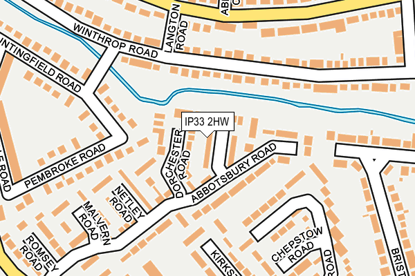 IP33 2HW map - OS OpenMap – Local (Ordnance Survey)