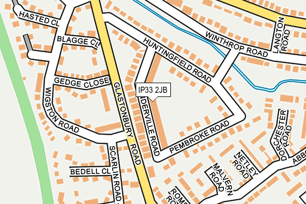IP33 2JB map - OS OpenMap – Local (Ordnance Survey)