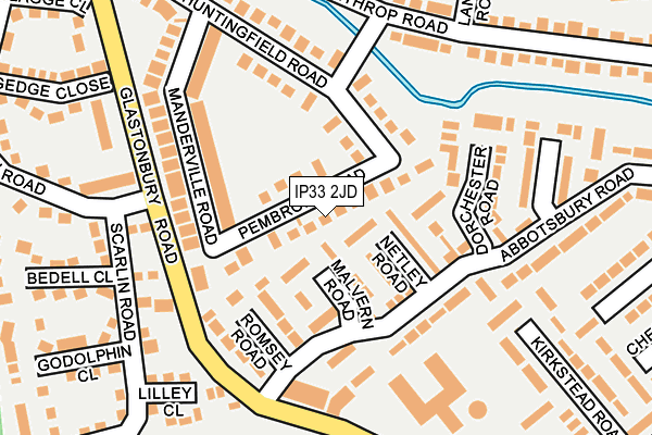 IP33 2JD map - OS OpenMap – Local (Ordnance Survey)