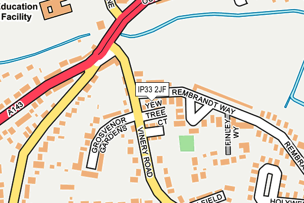 IP33 2JF map - OS OpenMap – Local (Ordnance Survey)