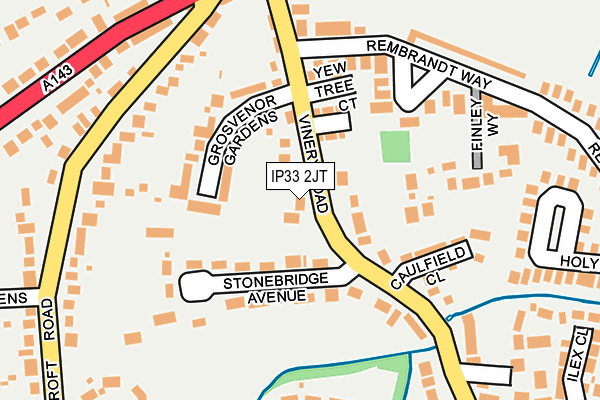 IP33 2JT map - OS OpenMap – Local (Ordnance Survey)
