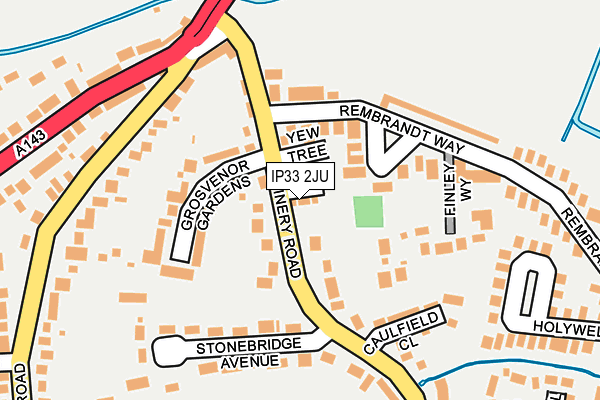 IP33 2JU map - OS OpenMap – Local (Ordnance Survey)