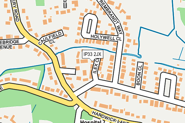 IP33 2JX map - OS OpenMap – Local (Ordnance Survey)