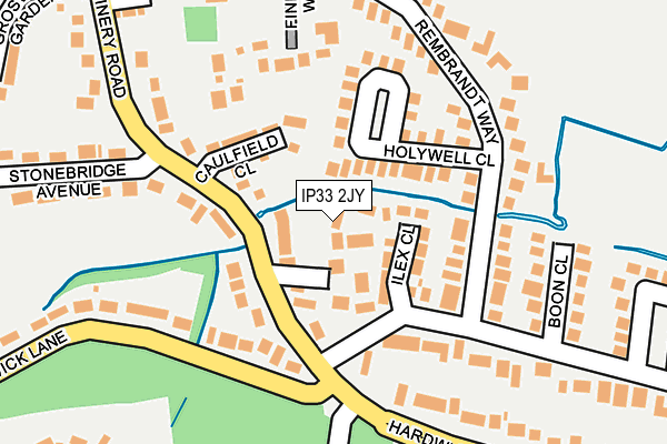 IP33 2JY map - OS OpenMap – Local (Ordnance Survey)