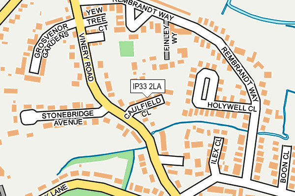 IP33 2LA map - OS OpenMap – Local (Ordnance Survey)
