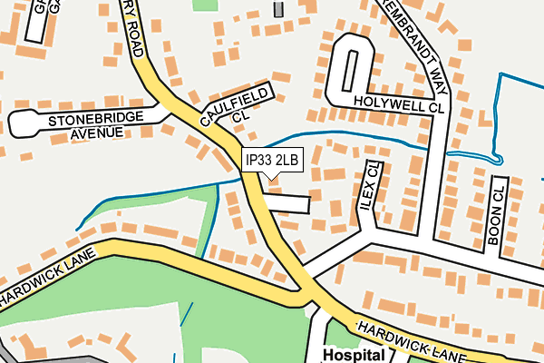 IP33 2LB map - OS OpenMap – Local (Ordnance Survey)