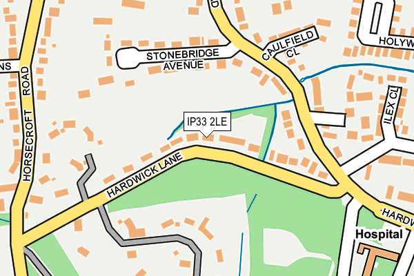 IP33 2LE map - OS OpenMap – Local (Ordnance Survey)