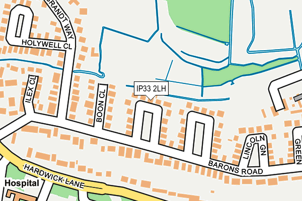IP33 2LH map - OS OpenMap – Local (Ordnance Survey)