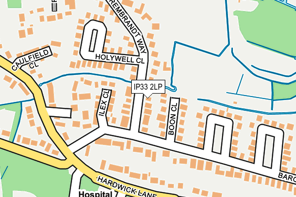 IP33 2LP map - OS OpenMap – Local (Ordnance Survey)