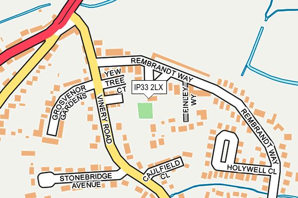 IP33 2LX map - OS OpenMap – Local (Ordnance Survey)