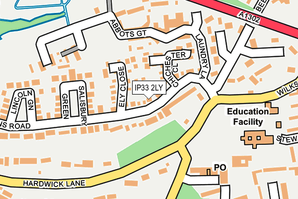 IP33 2LY map - OS OpenMap – Local (Ordnance Survey)