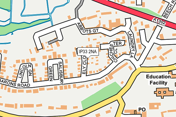 IP33 2NA map - OS OpenMap – Local (Ordnance Survey)