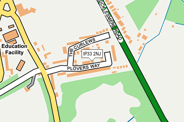 IP33 2NJ map - OS OpenMap – Local (Ordnance Survey)