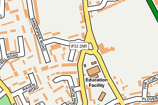 IP33 2NR map - OS OpenMap – Local (Ordnance Survey)