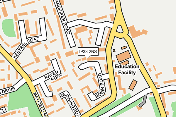 IP33 2NS map - OS OpenMap – Local (Ordnance Survey)