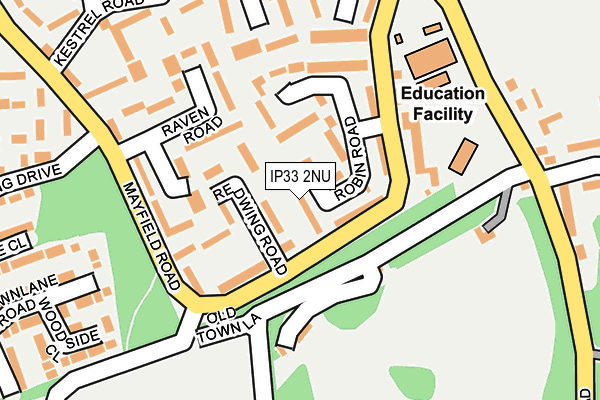 IP33 2NU map - OS OpenMap – Local (Ordnance Survey)