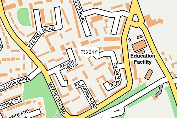 IP33 2NY map - OS OpenMap – Local (Ordnance Survey)