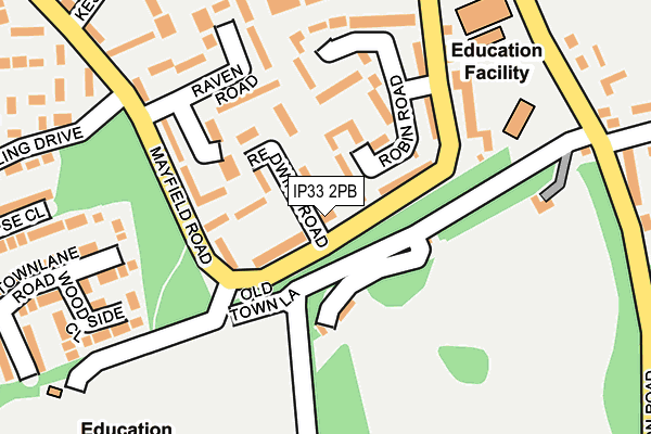 IP33 2PB map - OS OpenMap – Local (Ordnance Survey)