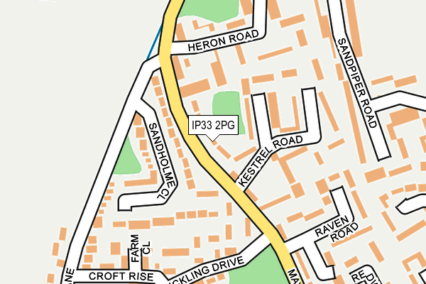 IP33 2PG map - OS OpenMap – Local (Ordnance Survey)