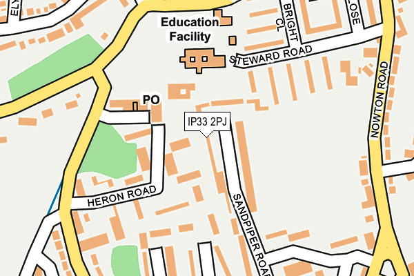 IP33 2PJ map - OS OpenMap – Local (Ordnance Survey)
