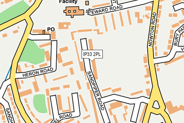 IP33 2PL map - OS OpenMap – Local (Ordnance Survey)
