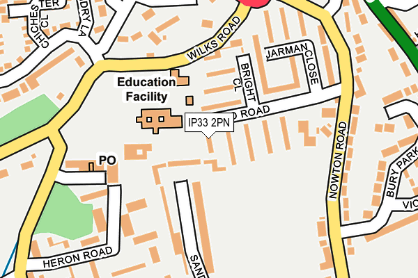 IP33 2PN map - OS OpenMap – Local (Ordnance Survey)