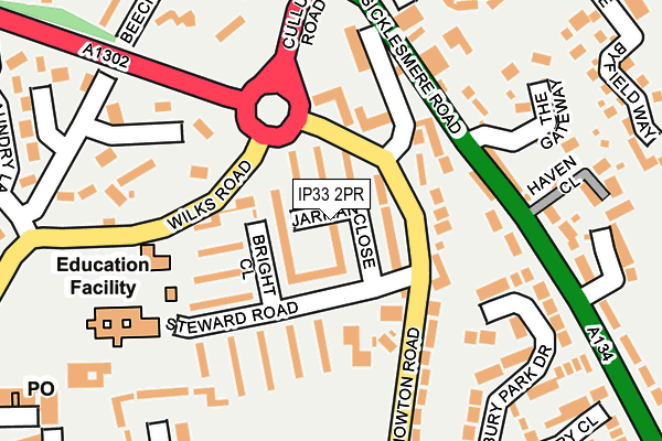 IP33 2PR map - OS OpenMap – Local (Ordnance Survey)