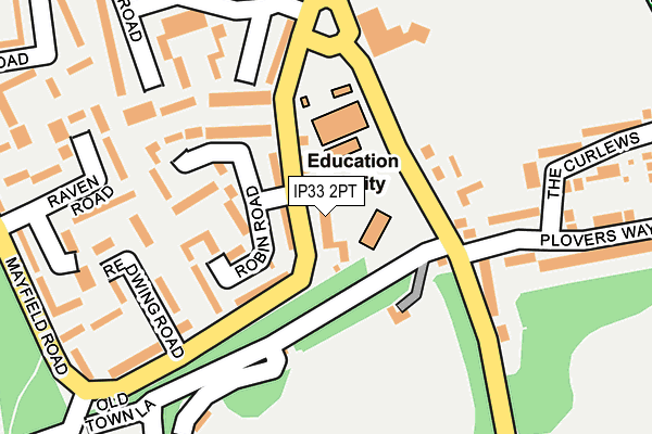 IP33 2PT map - OS OpenMap – Local (Ordnance Survey)