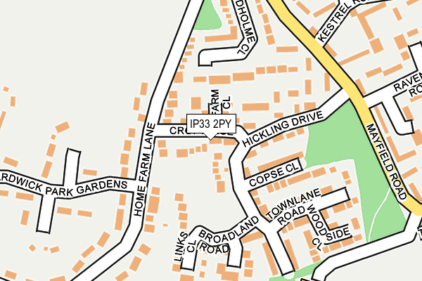 IP33 2PY map - OS OpenMap – Local (Ordnance Survey)