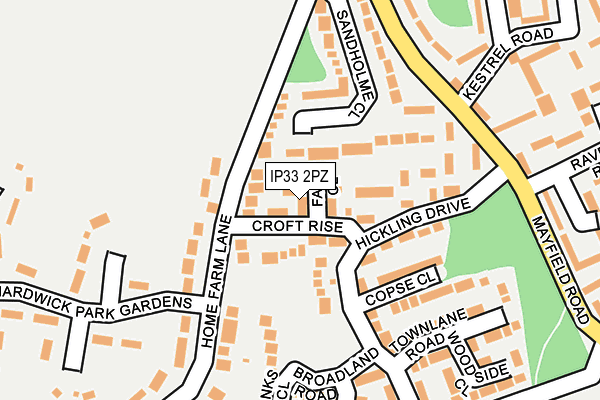 IP33 2PZ map - OS OpenMap – Local (Ordnance Survey)