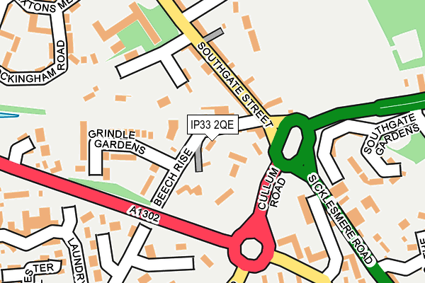 IP33 2QE map - OS OpenMap – Local (Ordnance Survey)