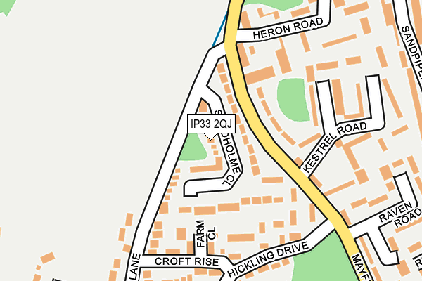 IP33 2QJ map - OS OpenMap – Local (Ordnance Survey)