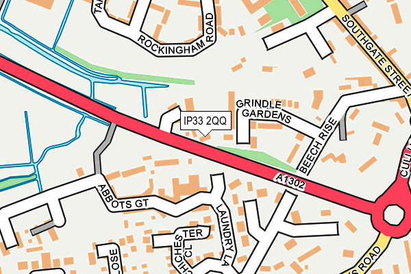 IP33 2QQ map - OS OpenMap – Local (Ordnance Survey)